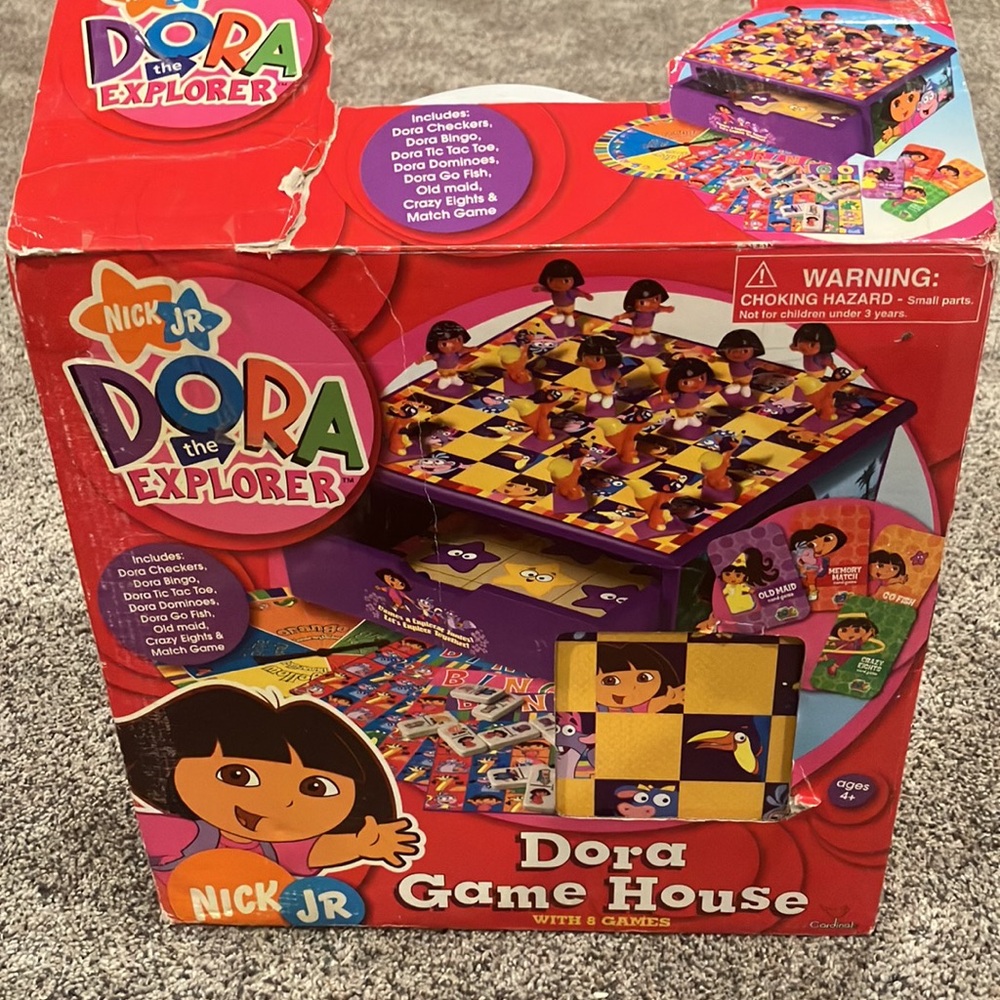 Dora the Explorer Game House Nick Jr Dominoes Bingo Checkers Cards 4+ Y2K 2000